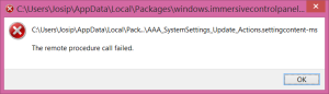 Windows 8.1 - RPC Error